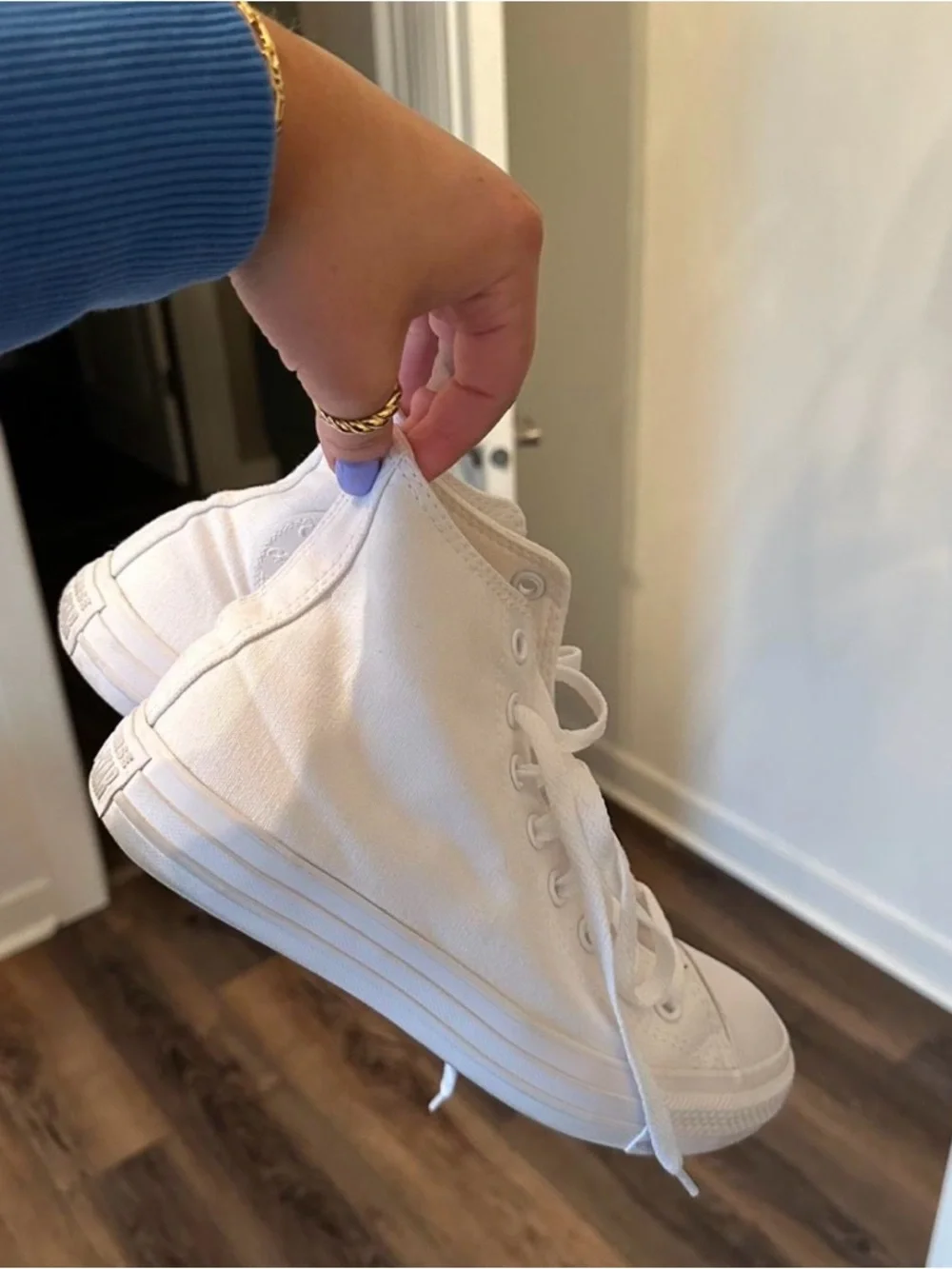 Converse High Top Canvas Sneakers - White - Picture 5 of 5